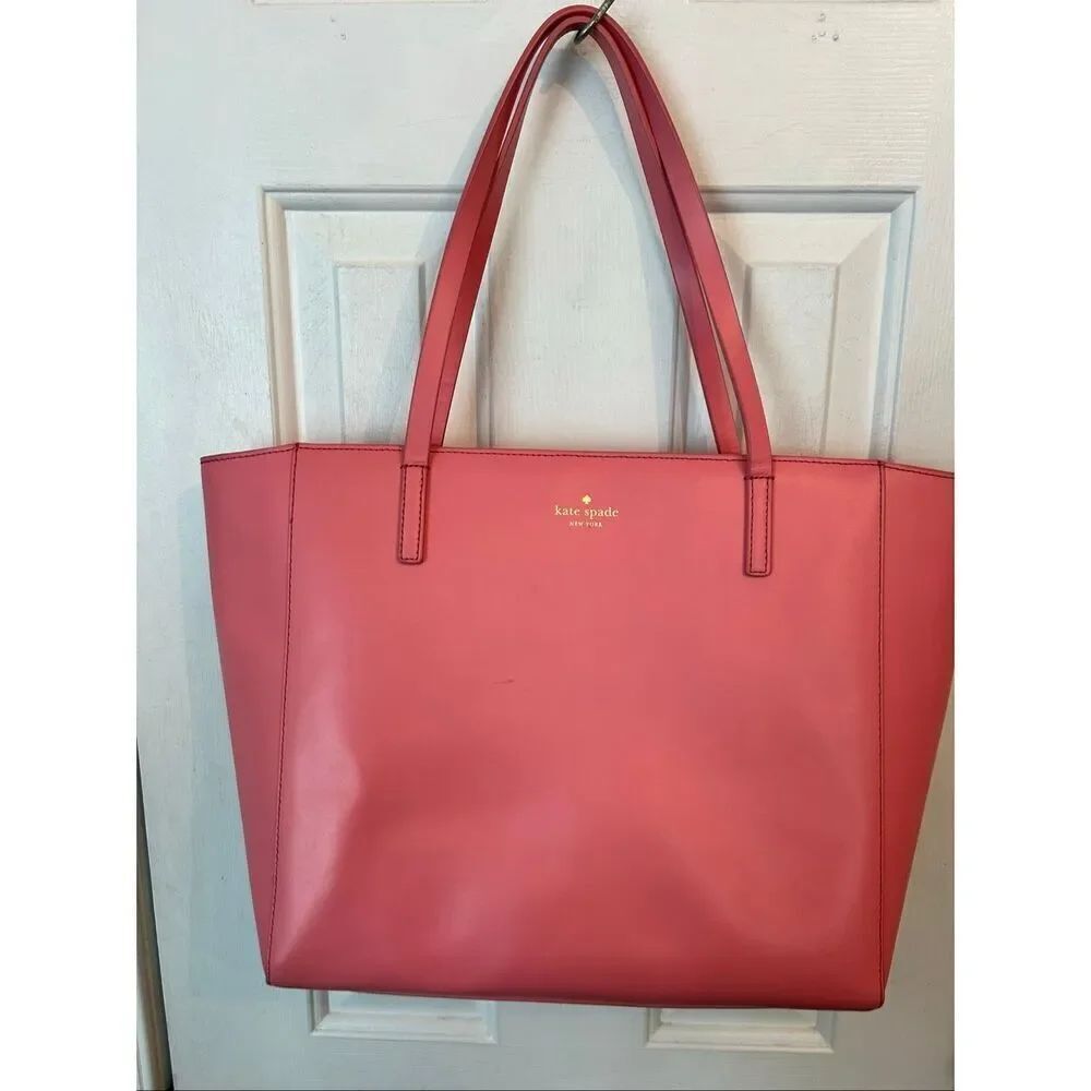 KATE SPADE VIOLETA WHITE STREET TOTE PURSE PINK